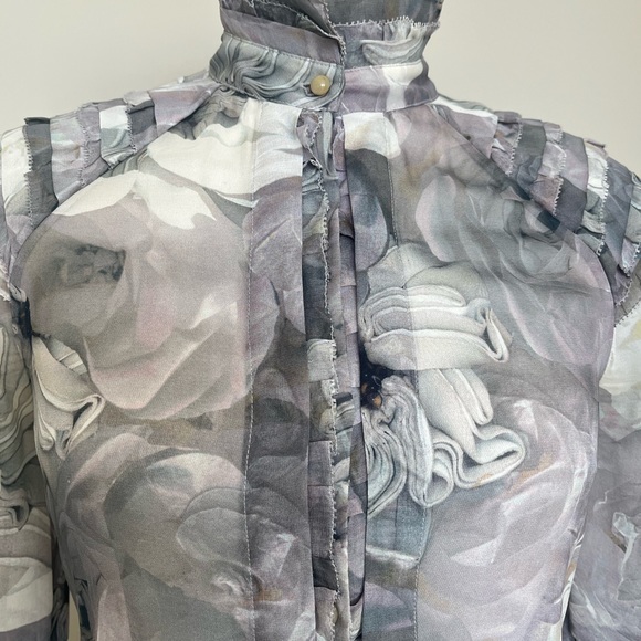 Diane Von Furstenburg Floral Silk Blouse - Picture 2 of 9